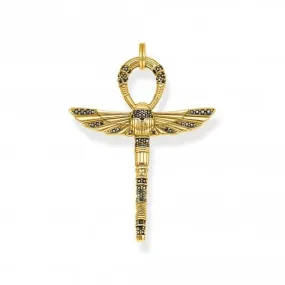 Sterling Silver Gold Plated Egyptian Cross Pendant PE741-414-11