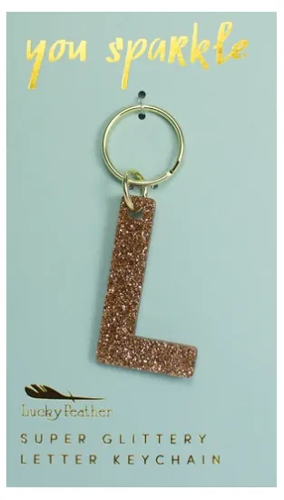 Super Glittery Letter Key Chain