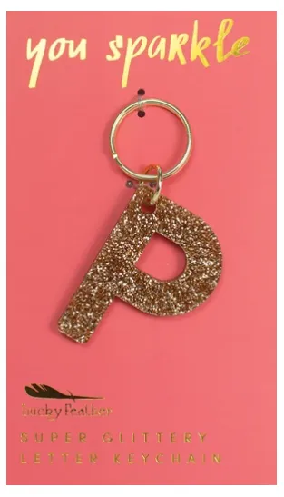 Super Glittery Letter Key Chain