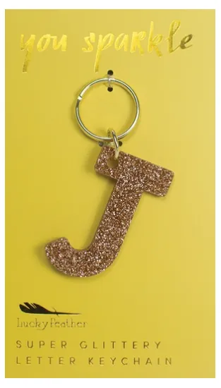 Super Glittery Letter Key Chain