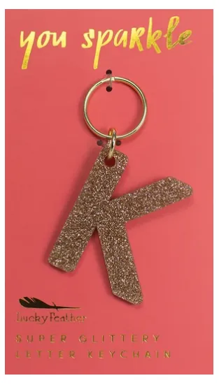 Super Glittery Letter Key Chain