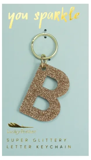 Super Glittery Letter Key Chain