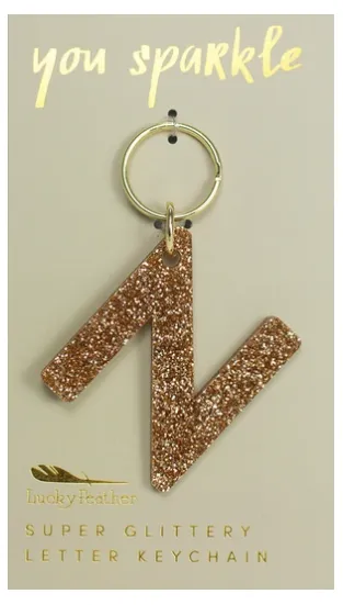 Super Glittery Letter Key Chain