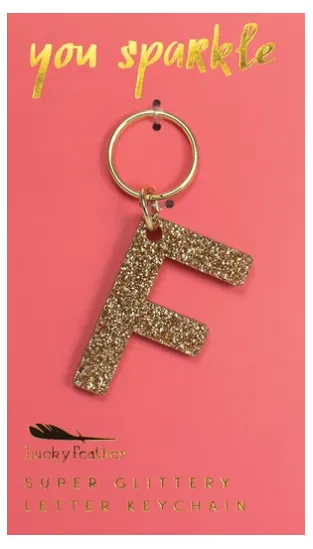 Super Glittery Letter Key Chain