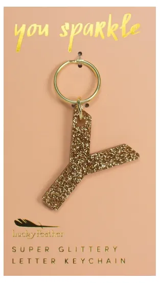 Super Glittery Letter Key Chain