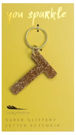 Super Glittery Letter Key Chain