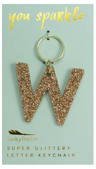 Super Glittery Letter Key Chain