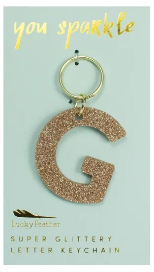 Super Glittery Letter Key Chain