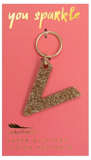 Super Glittery Letter Key Chain