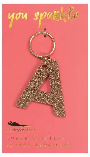 Super Glittery Letter Key Chain