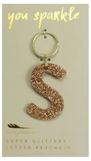 Super Glittery Letter Key Chain