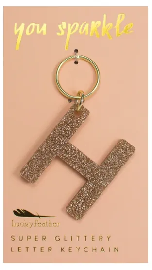 Super Glittery Letter Key Chain