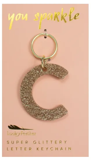 Super Glittery Letter Key Chain