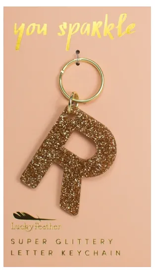 Super Glittery Letter Key Chain