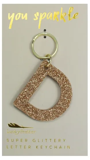 Super Glittery Letter Key Chain