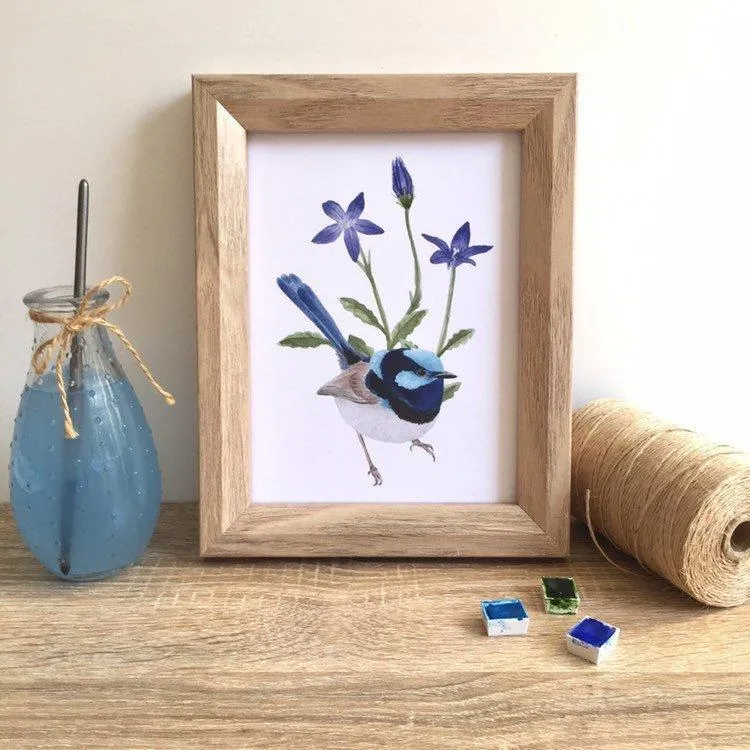 Superb Wren Art Print Right