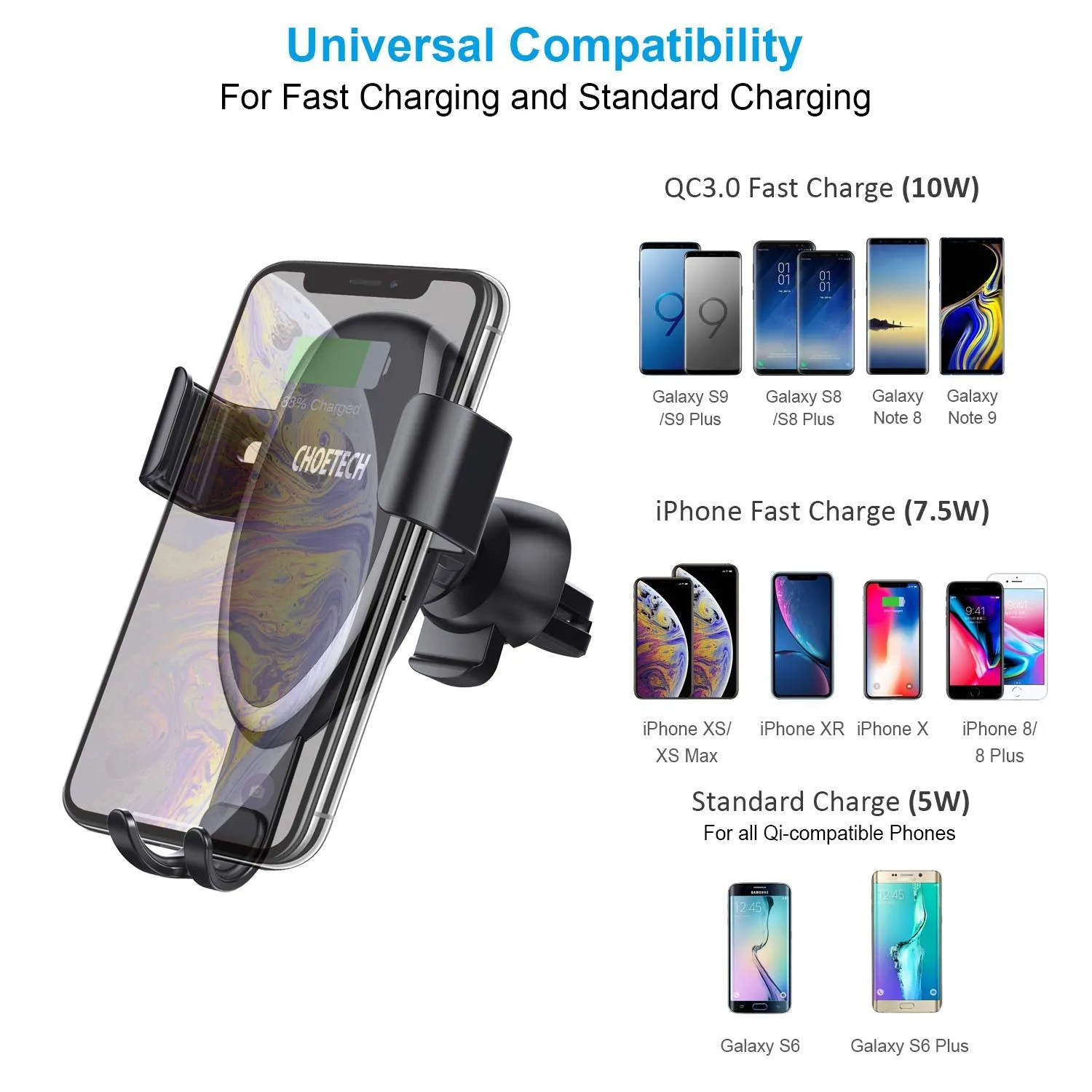 T536-S Air Vent Phone Holder Wireless Car Charger