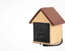 The Giftery HUT Shape Wooden LED Clock with Temperature and Sound Sensor | Dual Power (Battery/USB)