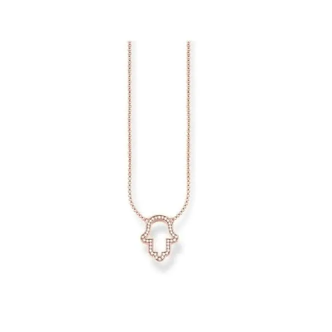 Thomas Sabo Gold Plated Rose Gold Zirconia Necklace KE1386-416-14