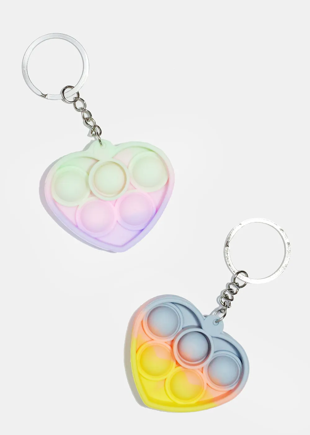 Tie Dye Heart Push Pop Keychain