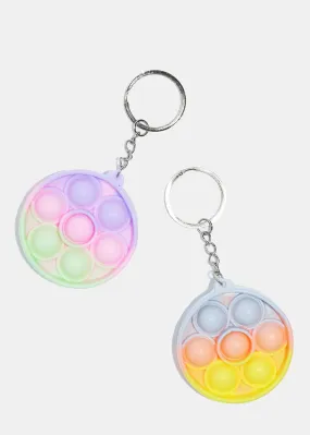Tie Dye Round Push Pop Keychain Fidget