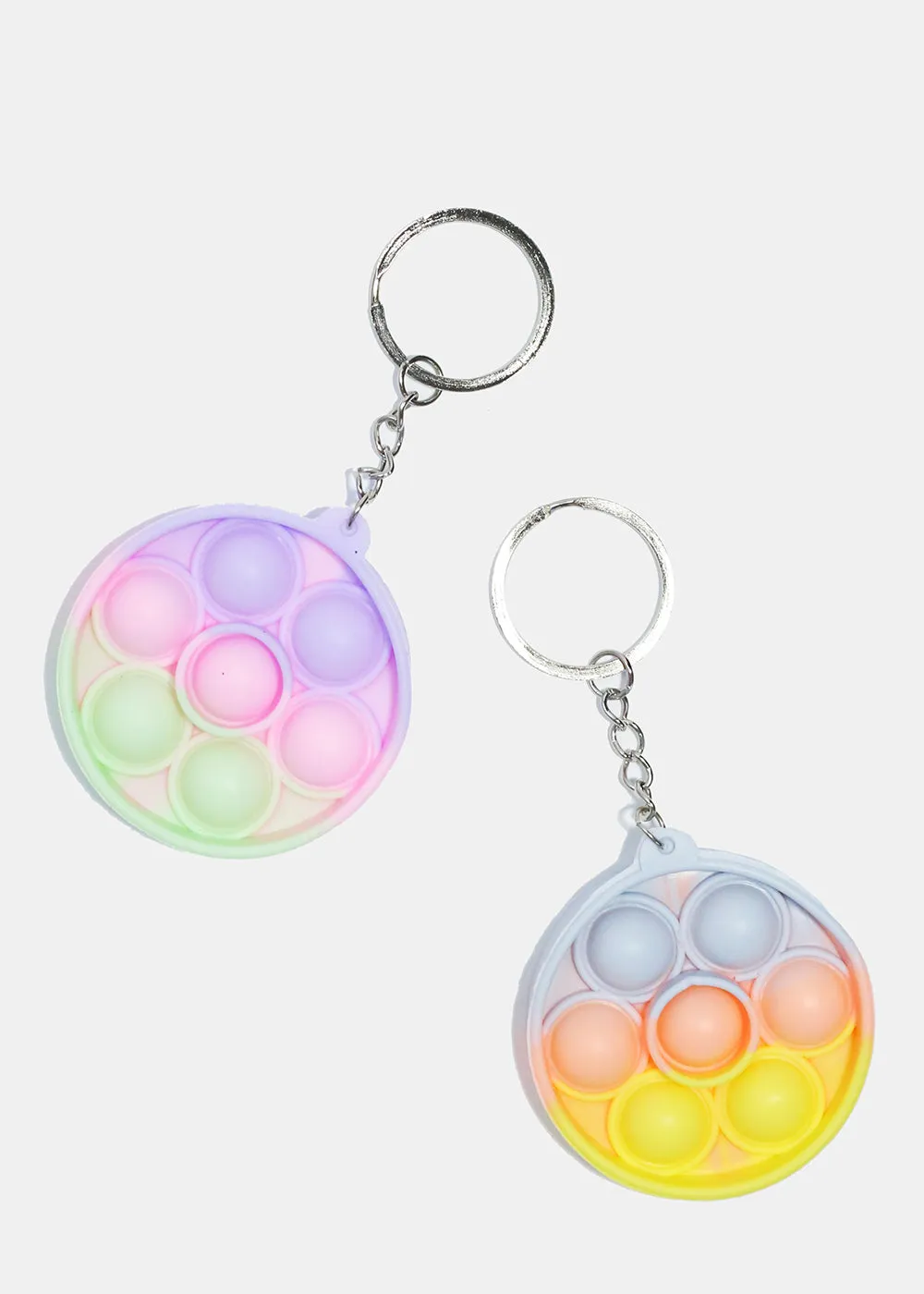 Tie Dye Round Push Pop Keychain Fidget