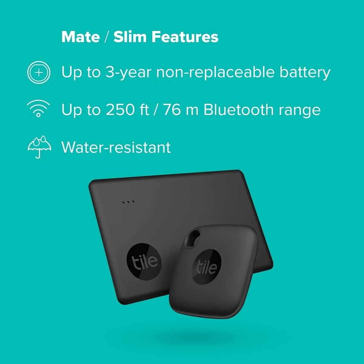 Tile Starter Pack (2022) - Bluetooth Item Finder 2-Pack (Mate & Slim) | Works with Alexa, Google Home, iOS & Android | Key, Wallet & Remote Tracker