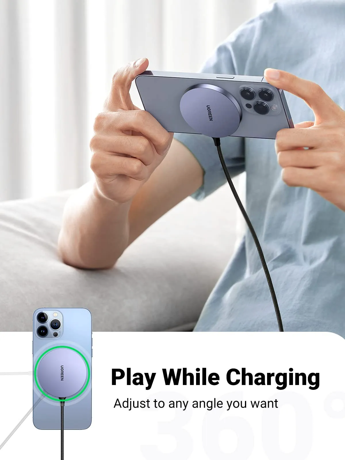 UGREEN 15W Magnetic Wireless Qi Charger
