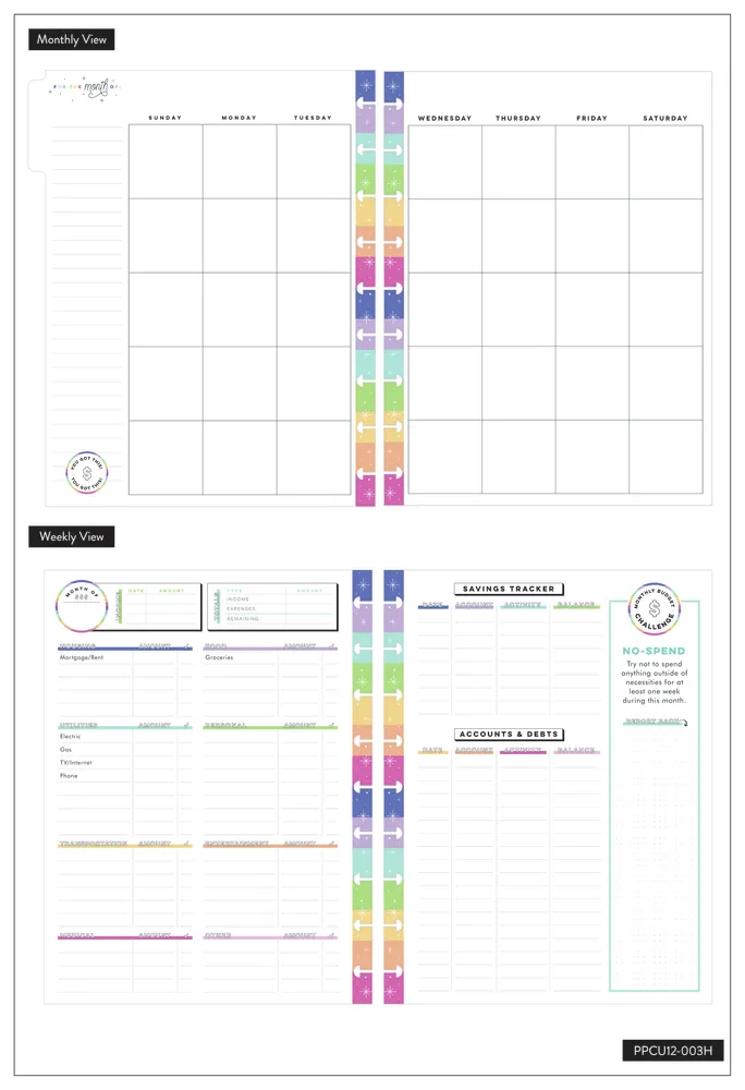 Undated Know Your Worth Budget Happy Planner - Classic Budget Planner - 12 Months