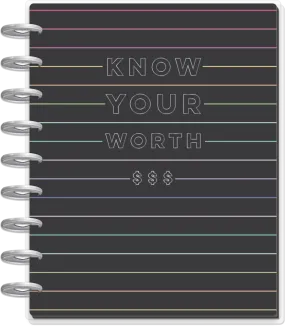 Undated Know Your Worth Budget Happy Planner - Classic Budget Planner - 12 Months