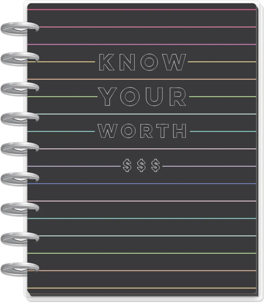 Undated Know Your Worth Budget Happy Planner - Classic Budget Planner - 12 Months