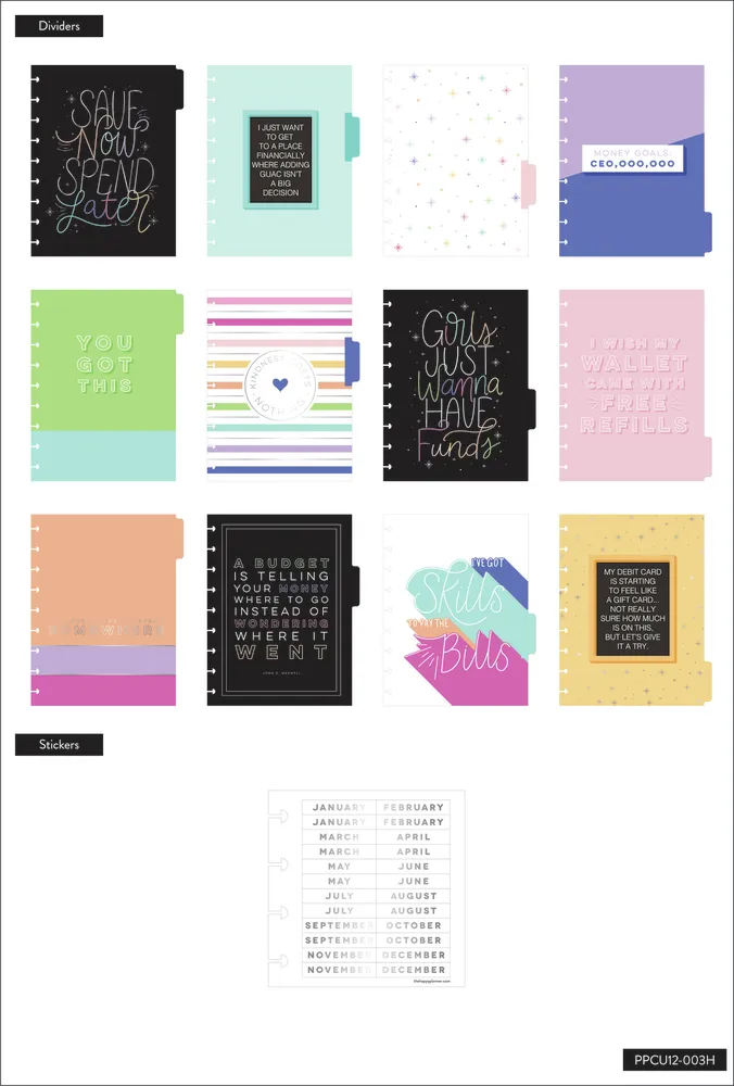 Undated Know Your Worth Budget Happy Planner - Classic Budget Planner - 12 Months