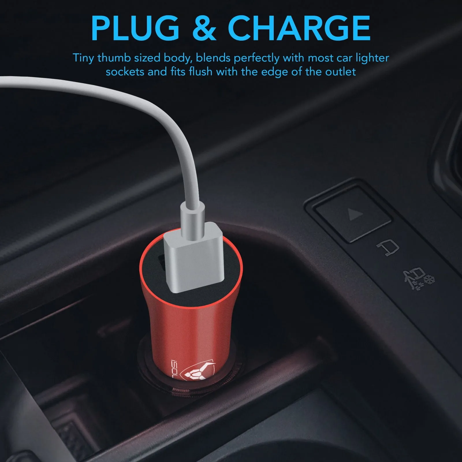 USB Car Charger Double Port Fast Charging Cigarette Lighter Adapter