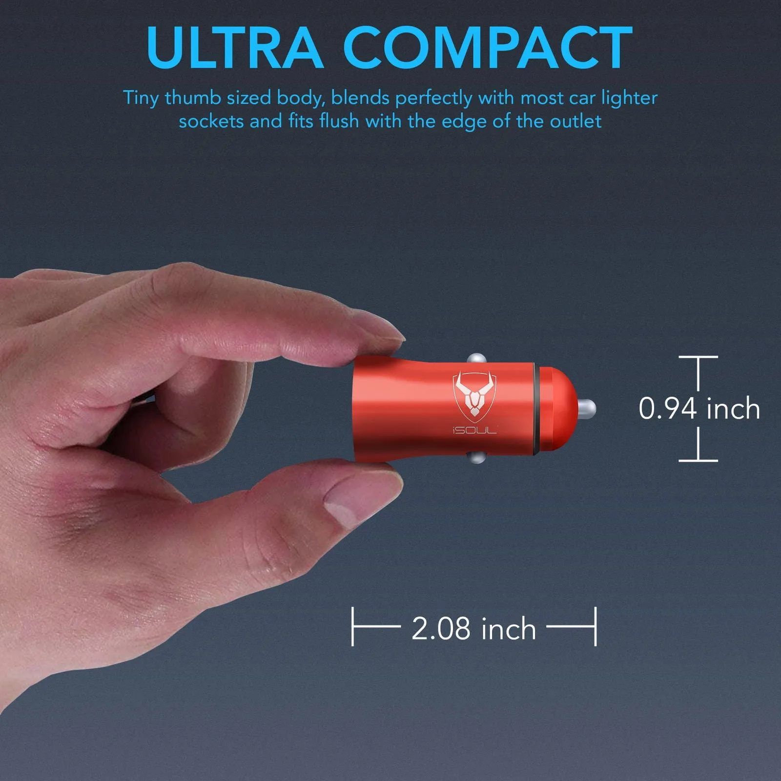 USB Car Charger Double Port Fast Charging Cigarette Lighter Adapter