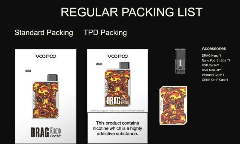Voopoo Drag Nano Pod Vape Kit & 4 FREE Pods