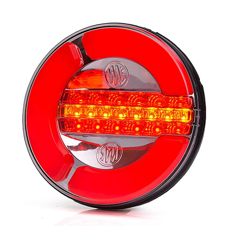 WAS W153 Round Neon Tail Light with Stop, Tail & Indicator