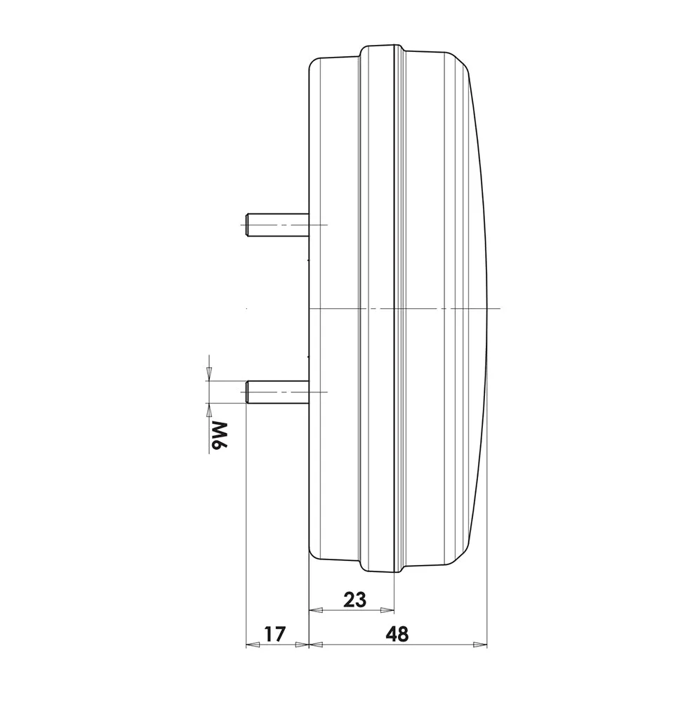 WAS W153 Round Neon Tail Light with Stop, Tail & Indicator