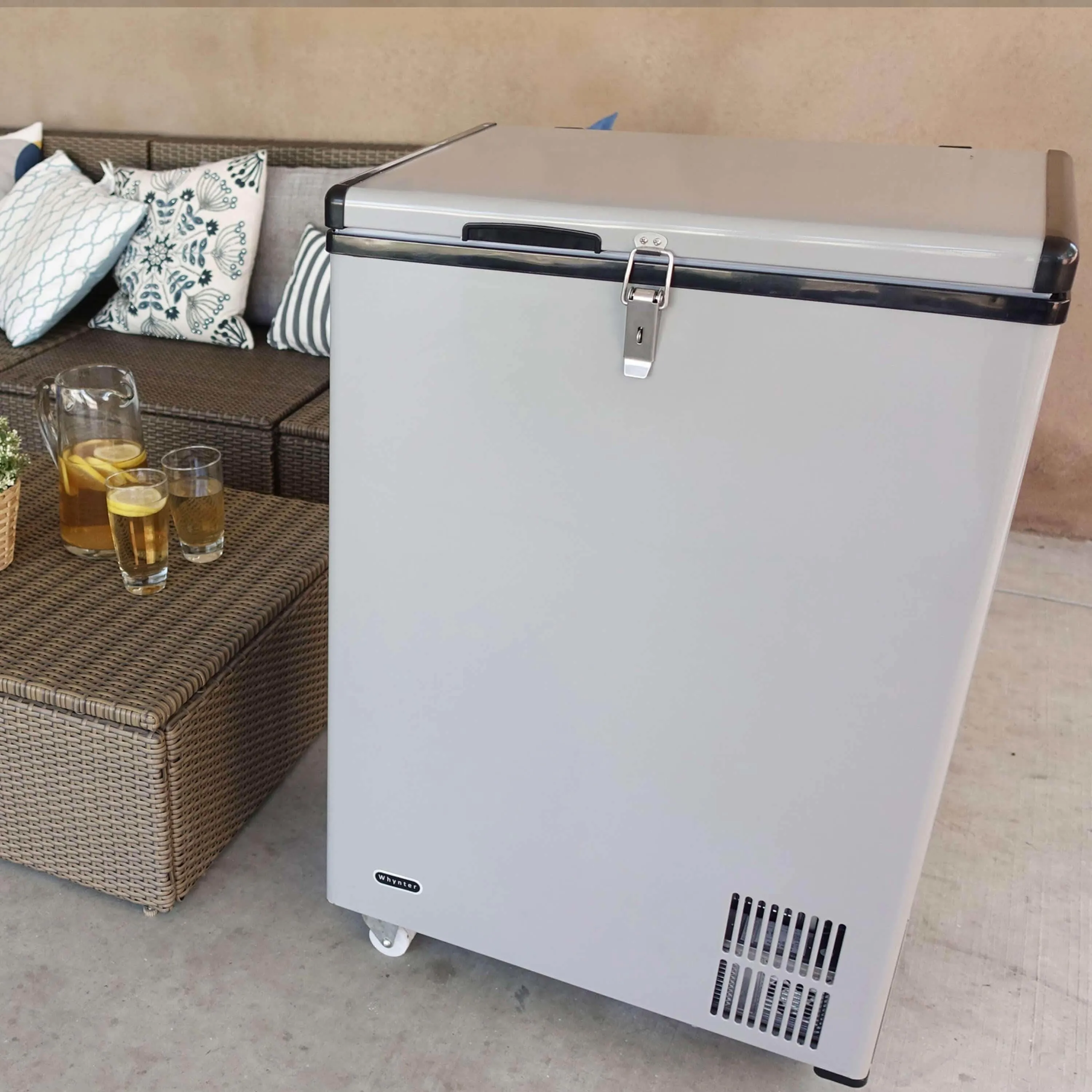 Whynter 95 Quart Portable Wheeled Freezer with Door Alert and 12v Option  FM-951GW