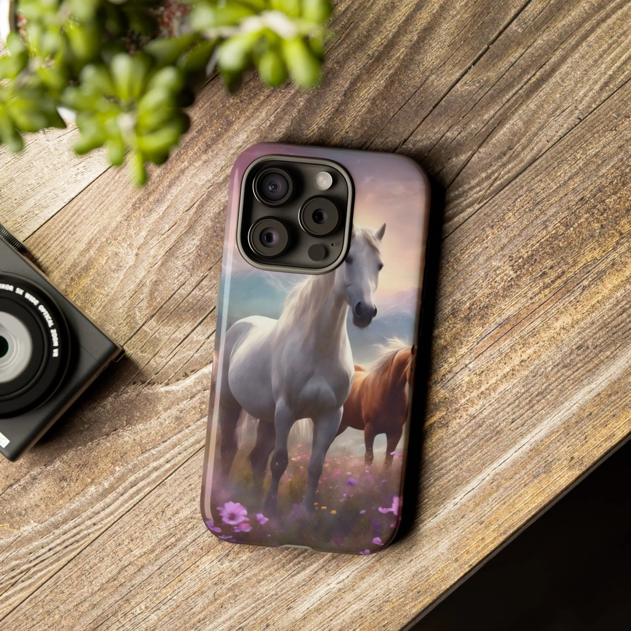 Wildflowers and Horses Tough Phone Case, Wildflowers, Wild Horses, Phone Case, Gift, Country Phone Case, Western Accessories