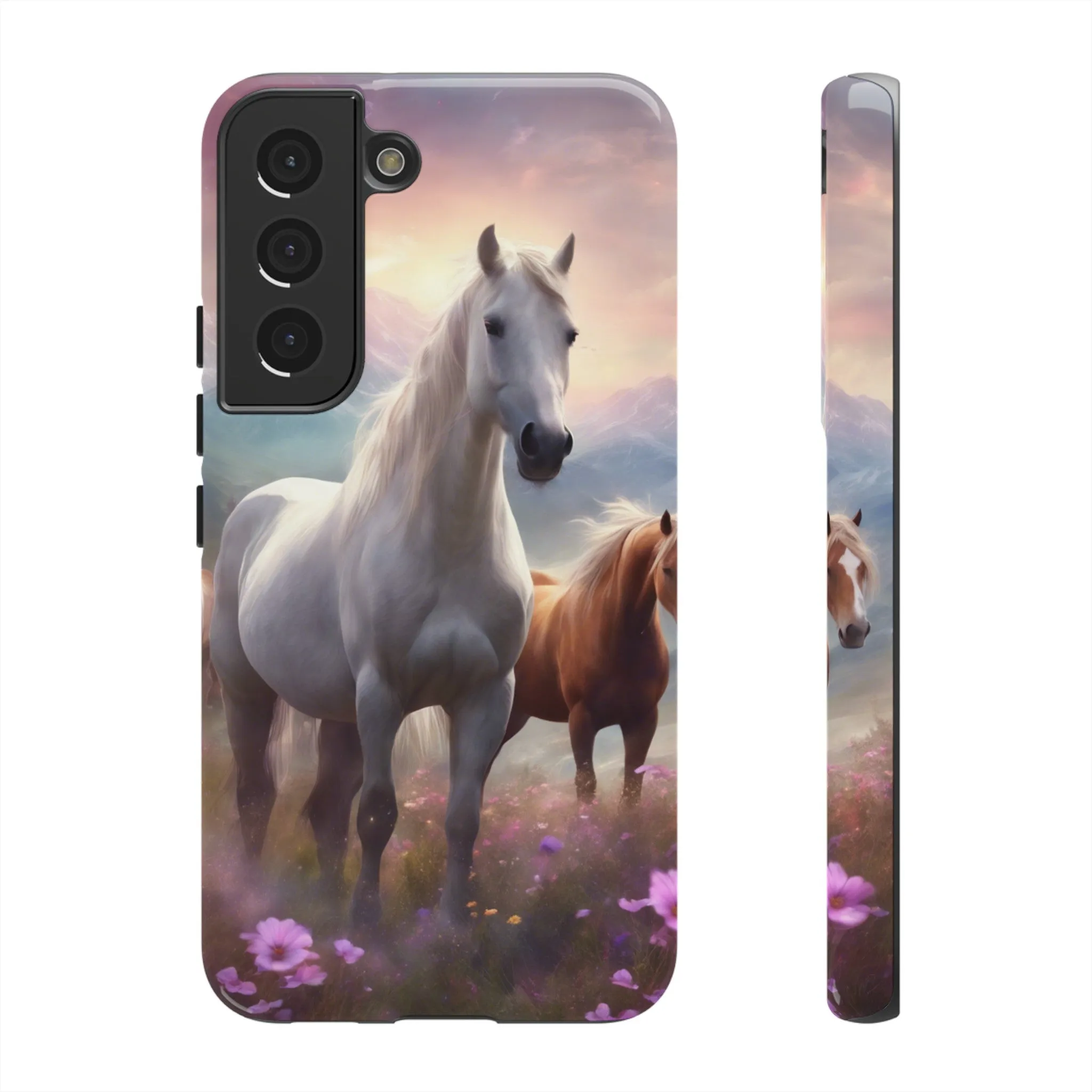 Wildflowers and Horses Tough Phone Case, Wildflowers, Wild Horses, Phone Case, Gift, Country Phone Case, Western Accessories