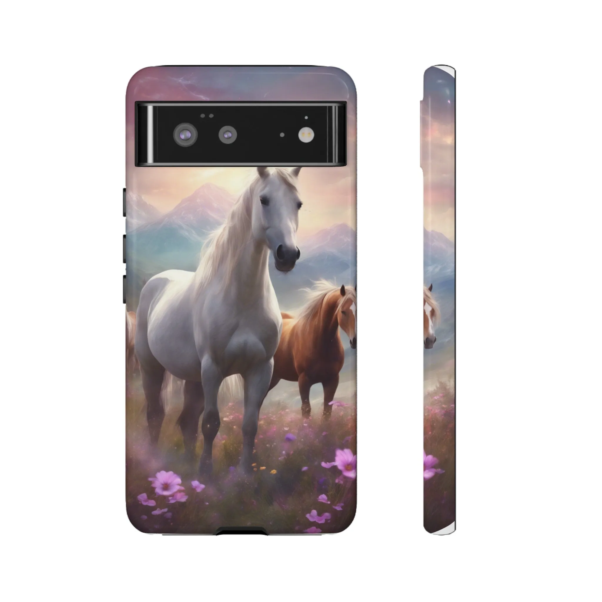 Wildflowers and Horses Tough Phone Case, Wildflowers, Wild Horses, Phone Case, Gift, Country Phone Case, Western Accessories