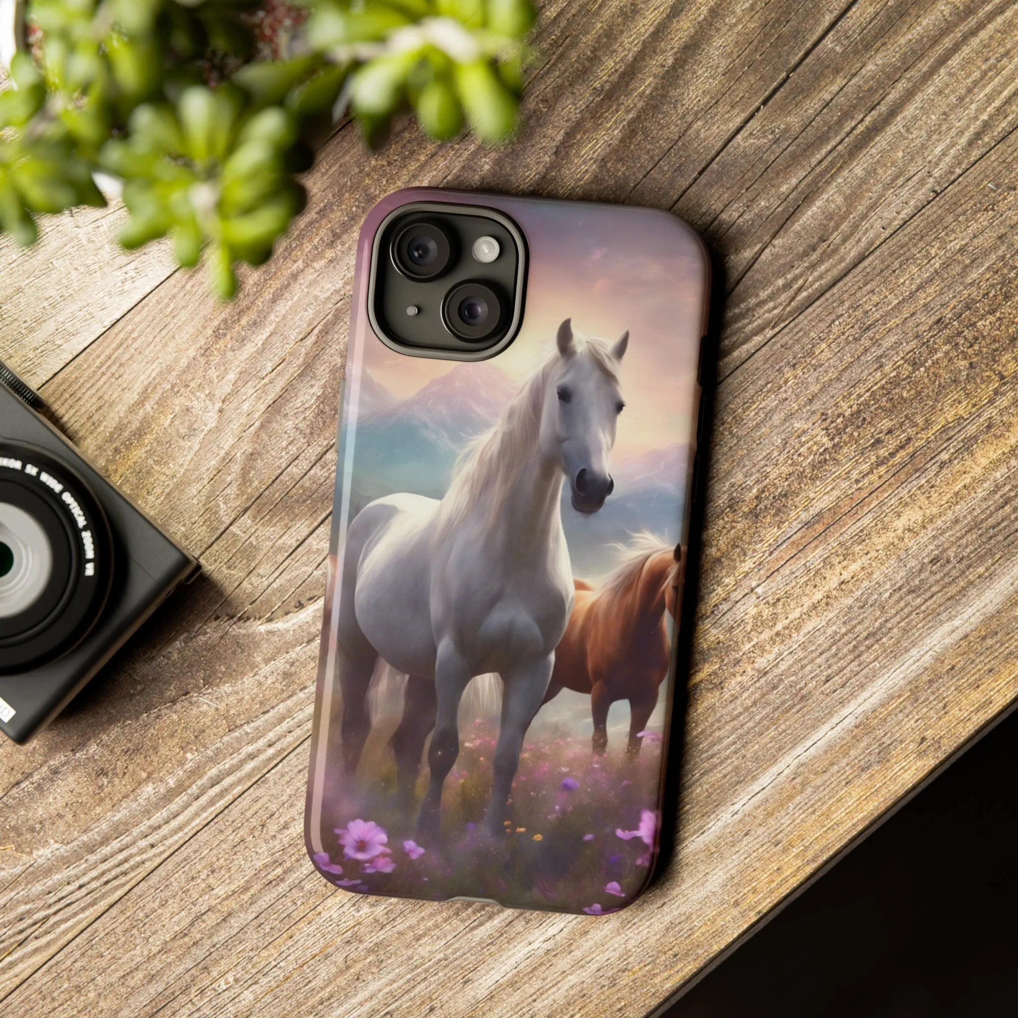 Wildflowers and Horses Tough Phone Case, Wildflowers, Wild Horses, Phone Case, Gift, Country Phone Case, Western Accessories