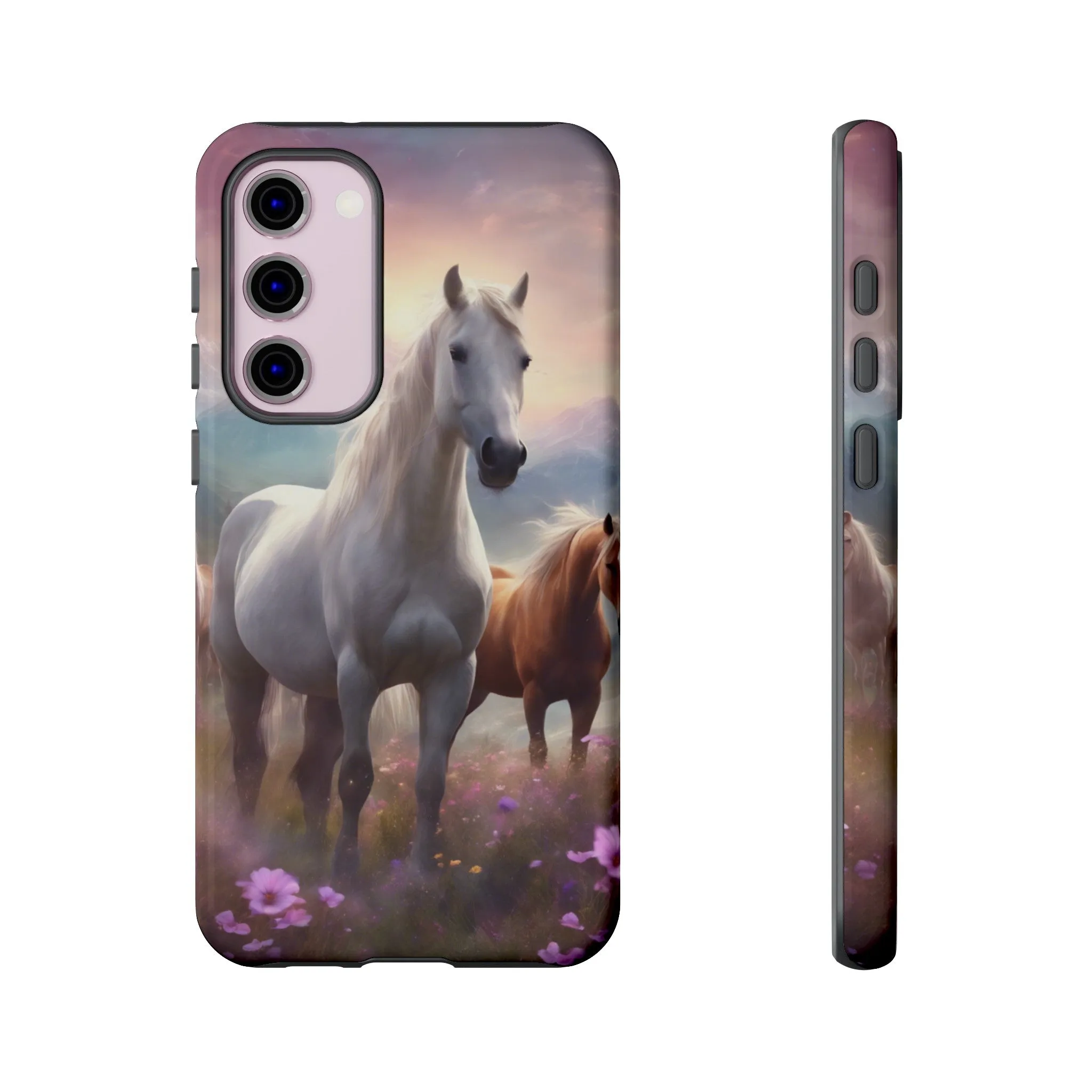 Wildflowers and Horses Tough Phone Case, Wildflowers, Wild Horses, Phone Case, Gift, Country Phone Case, Western Accessories