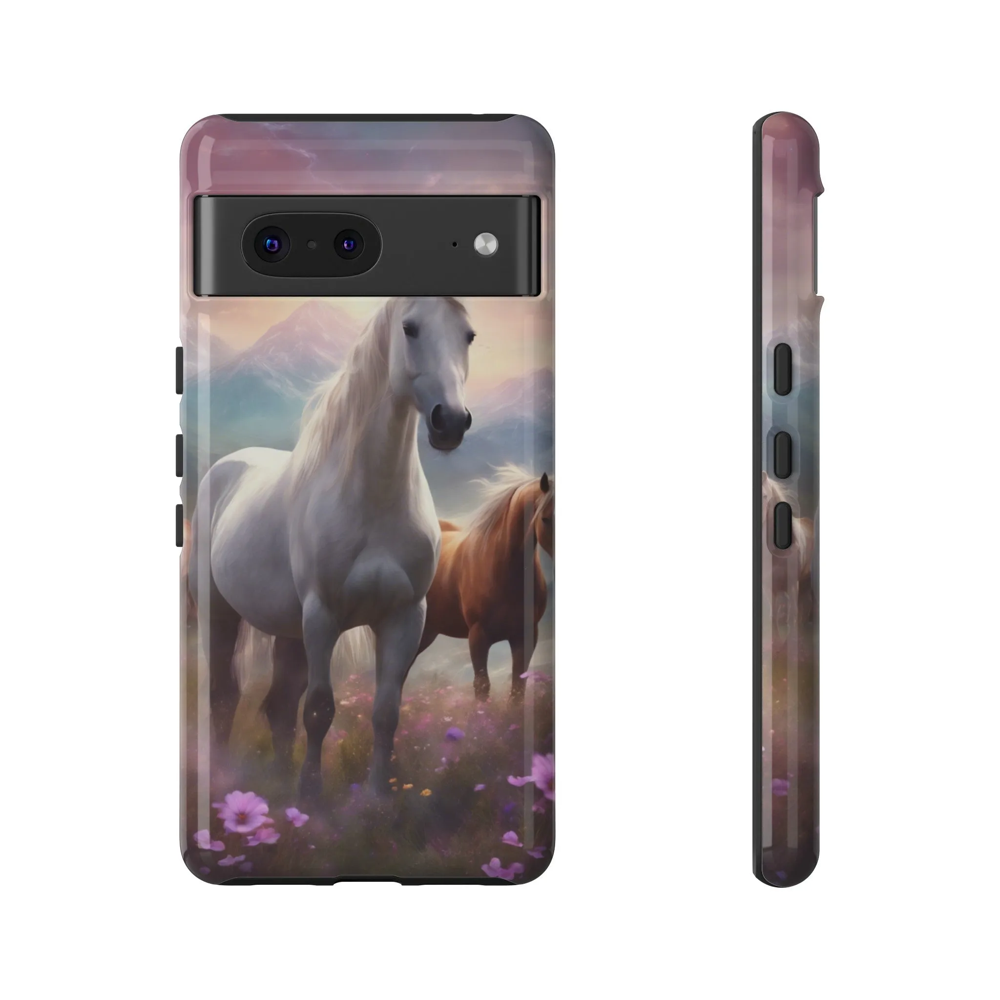Wildflowers and Horses Tough Phone Case, Wildflowers, Wild Horses, Phone Case, Gift, Country Phone Case, Western Accessories