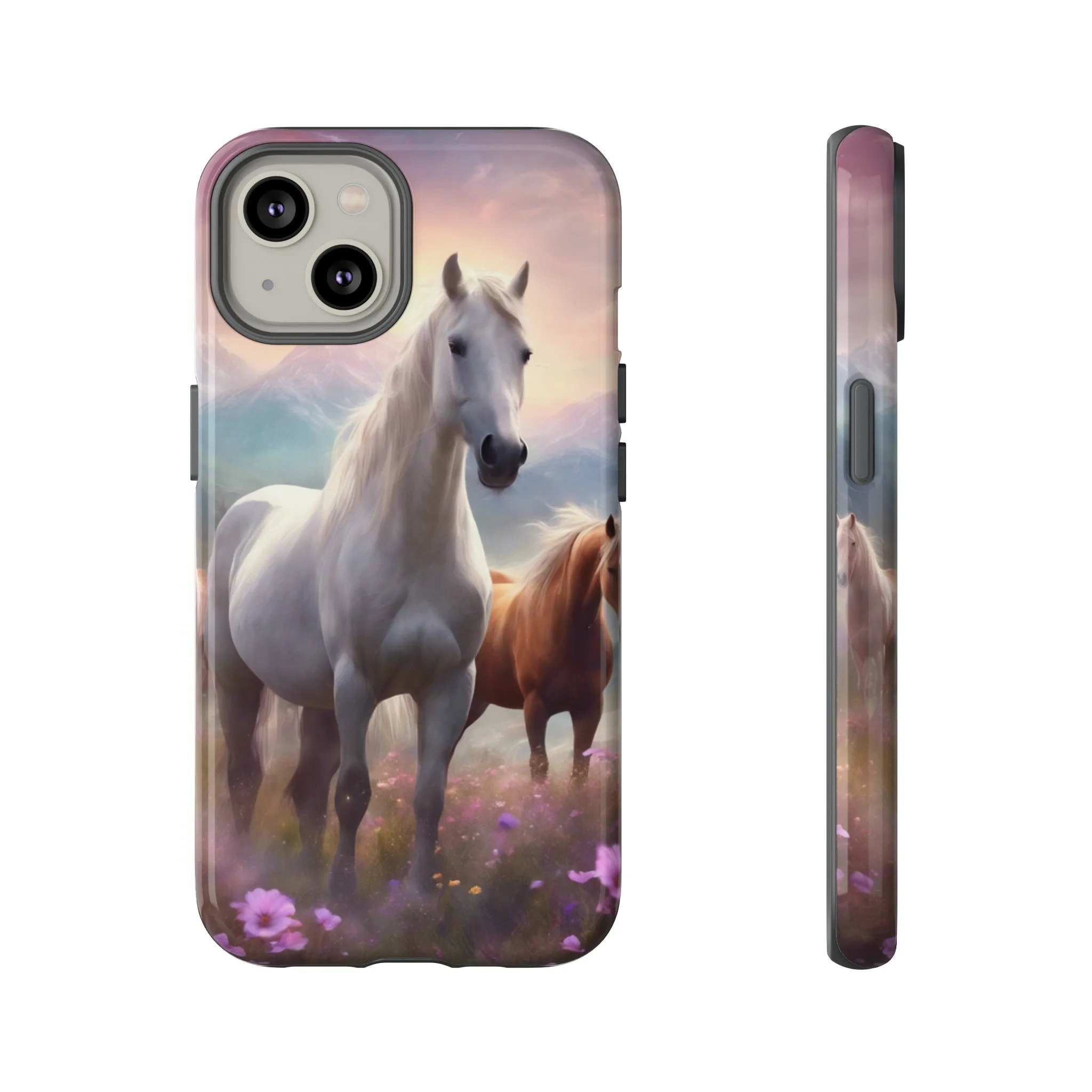 Wildflowers and Horses Tough Phone Case, Wildflowers, Wild Horses, Phone Case, Gift, Country Phone Case, Western Accessories