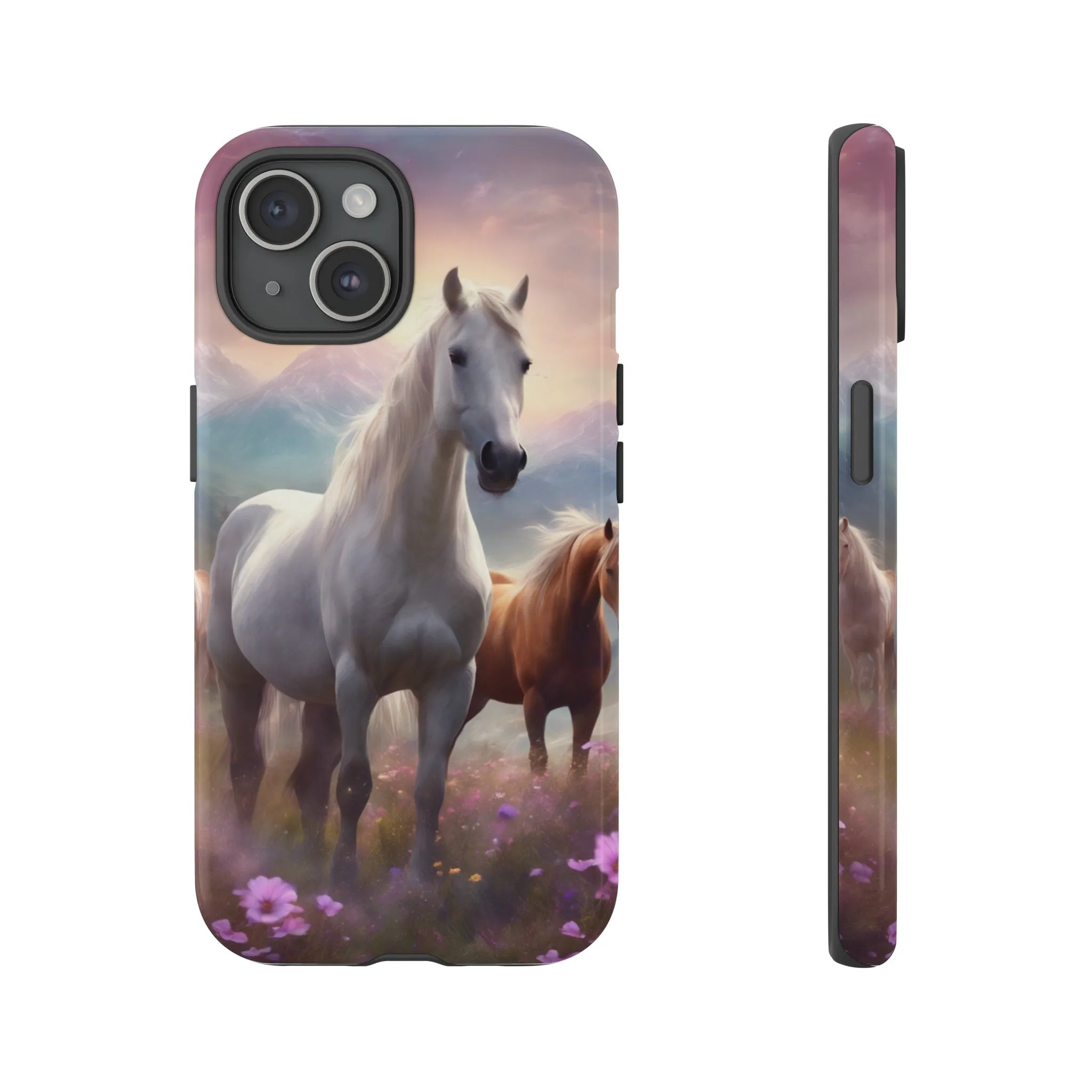 Wildflowers and Horses Tough Phone Case, Wildflowers, Wild Horses, Phone Case, Gift, Country Phone Case, Western Accessories