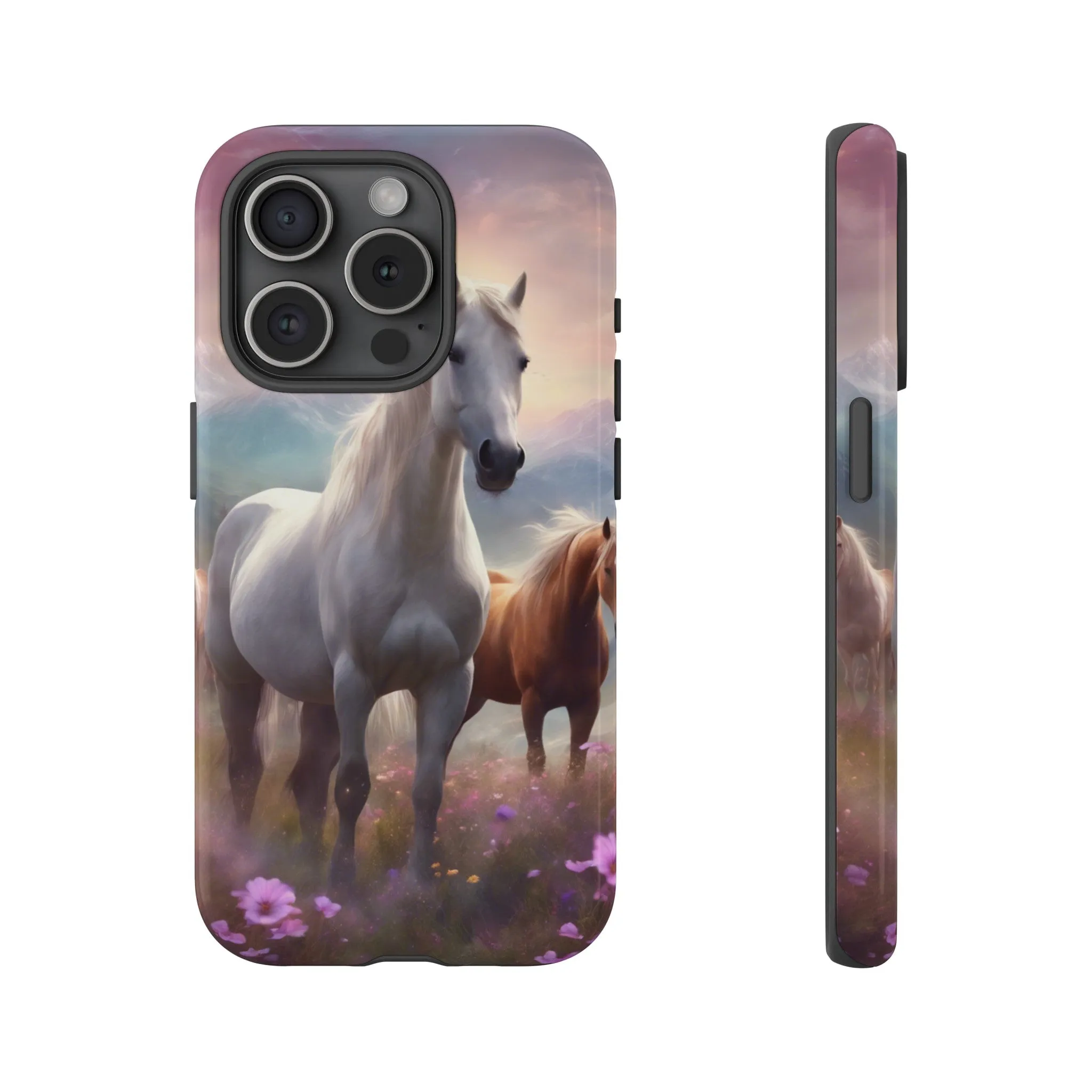 Wildflowers and Horses Tough Phone Case, Wildflowers, Wild Horses, Phone Case, Gift, Country Phone Case, Western Accessories