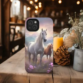 Wildflowers and Horses Tough Phone Case, Wildflowers, Wild Horses, Phone Case, Gift, Country Phone Case, Western Accessories