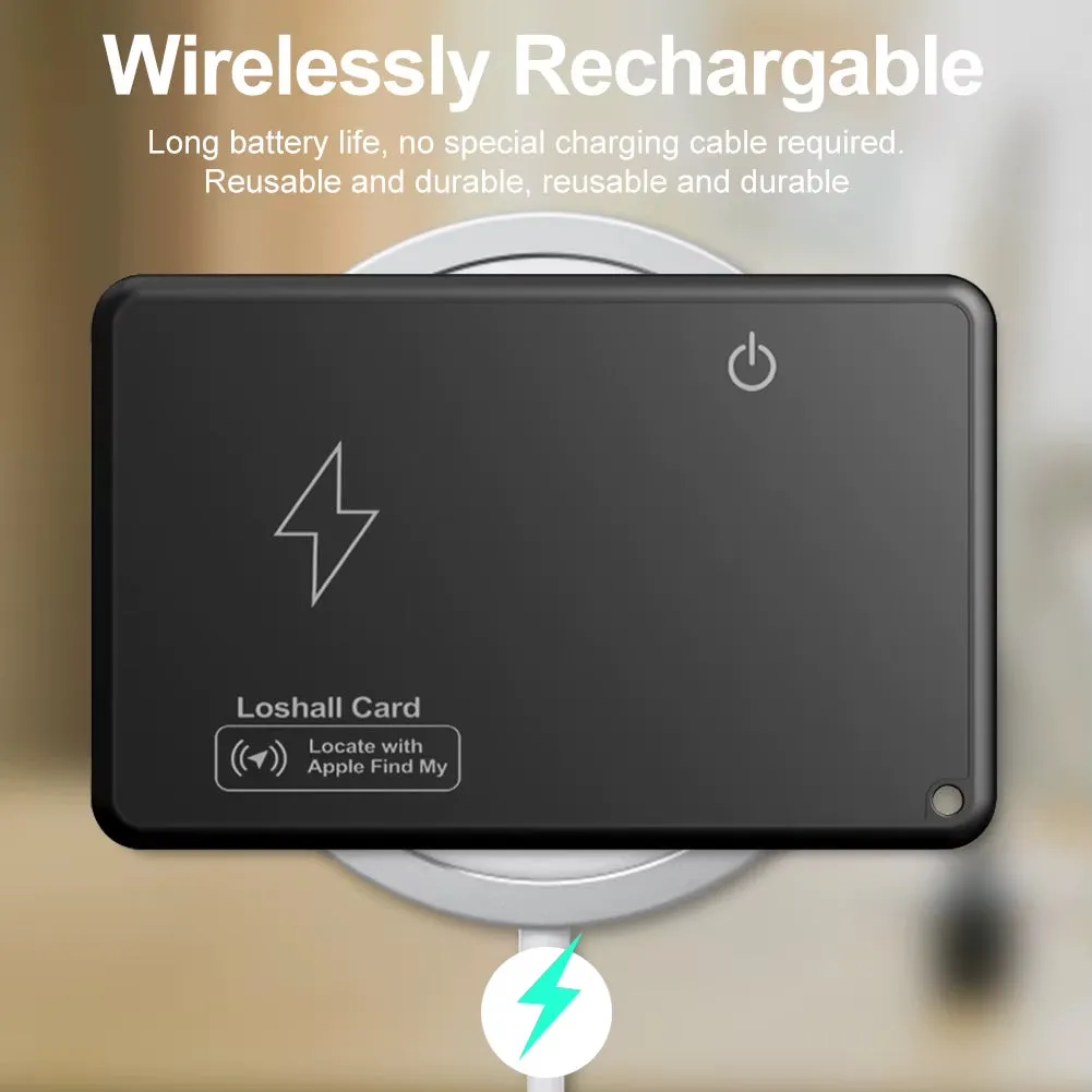 Wireless Charging GPS Tracker Card – Smart Mini Wallet Locator for iPhone Find My (AirTag Alternative)