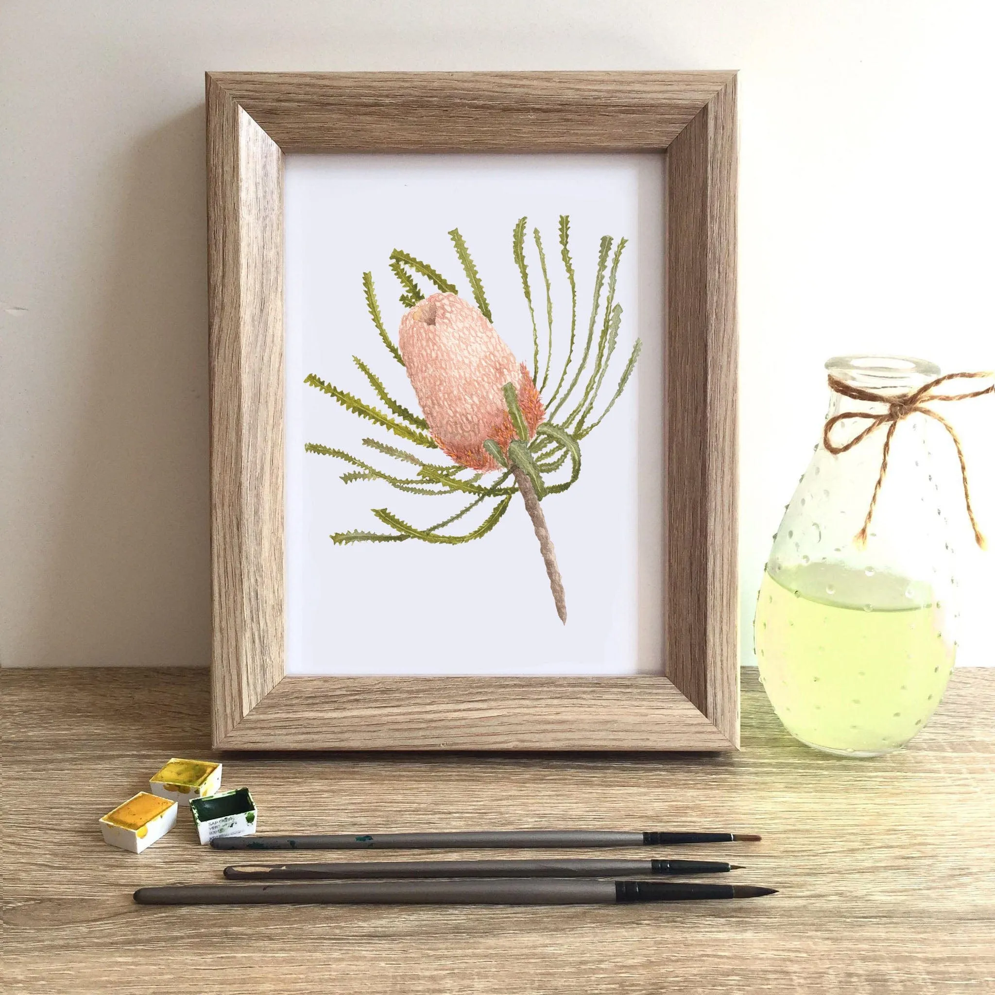 Woolly Orange Banksia Art Print